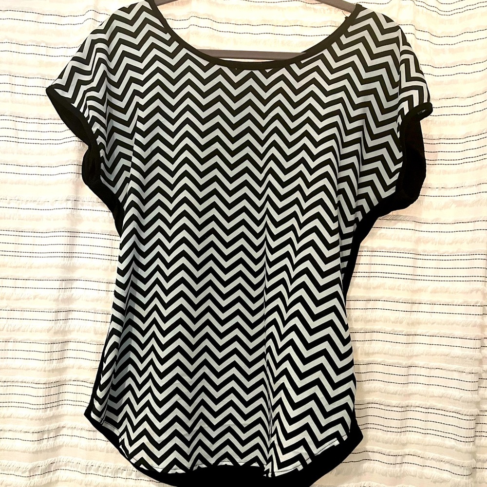 Black and white blouse